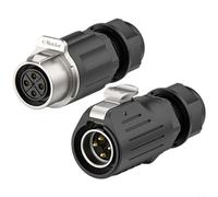 NINMORTH Connecteur d'alimentation aéronautique LP-20 IP68 étanche 2/3/4 broches 20 A 500 V rapide pour LED pour éclairage de communication nouvelle énergie (EW-LP20-4P)