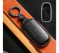NINMORTH Coque de clé de voiture en cuir noir avec télécommande à 4 boutons avec absorption des chocs anti-chute, housse de protection complète (clé non incluse)
