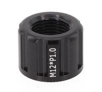 NINMORTH Écrou d'essieu traversant de vélo en alliage d'aluminium M15 avec pas de P1.0/P1.5/P1.75, capuchon d'arbre de moyeu résistant pour roues de 12/15 mm, noir (M12 x 1,0 mm)