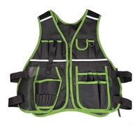 NINMORTH Gilet porte-outils professionnel pour tissu 600D avec sangles personnalisables pour ouvriers, plomberie électrique, marron (vert)