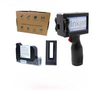 NINMORTH Imprimante à jet d'encre portable avec hauteur d'impression de 127 mm, codeur portable 600 DPI, code QR sur carton, bois, métal pour plastique, écran tactile de 43", noir