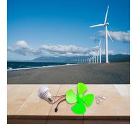 NINMORTH Kit de moteur 12 V pour mini turbine éolienne - Petit modèle de générateur pour expériences d'énergie éolienne et projets de bricolage (avec bleu)