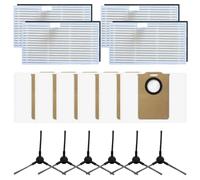 NINMORTH Kit de pièces de rechange pour aspirateur Cecotec pour Conga 7690 M20 brosses latérales, sacs à poussière et filtre, nylon + non tissé