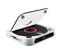 NINMORTH Lecteur CD portable avec haut-parleurs, rechargeable, 2000 mAh, lecteur de disque antidérapant, prend en charge CD/CD-R/MP3, entrée auxiliaire et USB, 5.3, pour la maison et la voiture (noir