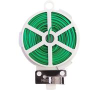 NINMORTH Liens de jardin en fil de fer vert - 20/30/50/100 m - Bobine réutilisable avec clips de coupe, pour plantes grimpantes douces et peu encombrantes, fils, jouets