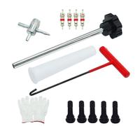 NINMORTH Lot de 13 outils de retrait de tige de valve de pneu, extracteur à changement rapide, installation de camions, motos, en acier inoxydable avec 4 tiges TR413 TR414