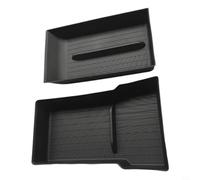 NINMORTH Lot de 2 plateaux inférieurs de console centrale pour Tesla Model Y 2025, noir pour accoudoir de rangement en plastique