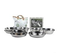 NINMORTH Lot de 20 bols et assiettes portables en acier inoxydable 304 SUS pour camping, randonnée, pique-nique, barbecue