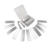 NINMORTH Lot de 50 étiquettes d'identification en aluminium double face pour arbre avec fil de fer prédécoupé, 82 x 25 x 0,5 mm