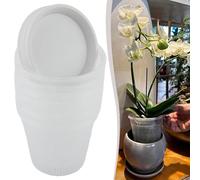 NINMORTH Lot de 6 pots à orchidée transparents avec soucoupes, 10,9 cm avec trous de drainage pour la santé des racines, jardinage intérieur et extérieur