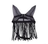 NINMORTH Masque anti-mouches pour cheval avec pompons doux pour équitation et utilisation stable, noir, trois tailles (L)