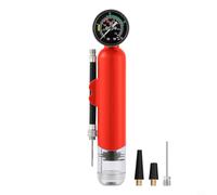 NINMORTH Pompe à air portable avec jauge pour ballons de sport, gonfleur à main compact pour basket-ball, football jusqu'à 1,4 bar (rouge)