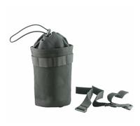 NINMORTH Porte-gobelet pour vélo - Porte-bouteille d'eau - Pour guidon de vélo - Avec poches en maille - Noir - En acier inoxydable - Q300