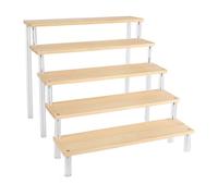 NINMORTH Présentoir échelle en bois avec niveaux en acrylique, 5 niveaux pour objets de collection, cosmétiques, desserts, étagère rustique pour décoration d'intérieur, 50 cm