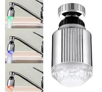 NINMORTH Robinet de cuisine LED M22/robinets, lumière RVB sensible à la température (vert/bleu/rouge), alimenté par l'eau, pour pivotement à 360°, chromé