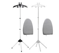 NINMORTH Support de défroisseur vapeur portable avec cintre rotatif à 360 ° et clips, perche télescopique réglable de 160 cm pour le repassage des vêtements, support portable en aluminium avec