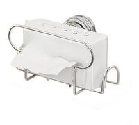 NINMORTH Support mural moderne à ventouse en métal pour salle de bain et cuisine, robuste pour lingettes humides, sans perçage, blanc (argenté)