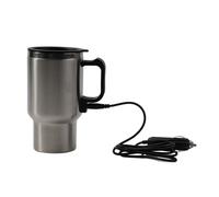 NINMORTH Tasse chauffante de voiture 12 V, 500 ml pour acier inoxydable, bouilloire de voyage isolée sous vide avec indicateur LED, convient à la plupart des porte-gobelets