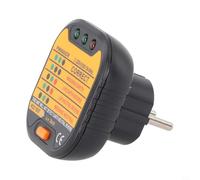NINMORTH Testeur de prise britannique 230 V, détecteur de polarité de circuit avec test GFCI RCD, indicateur LED pour les erreurs de terre neutres en direct, PM6860ER (PM6860DR)