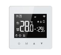 NINMORTH Thermostat pour ZigBee compatible avec l'application Tuya et Life, alimenté par piles, programmable 5+2/6+1/7 jours, commande vocale, design à bouton tactile