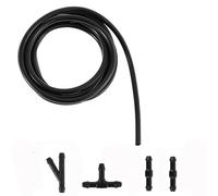 NINMORTH Tuyau d'essuie-glace de 2 m pour lave-glace avec connecteur pour lave-glace, buse de pompe à jet, noir, plastique ABS +