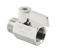 NINMORTH Vanne d'arrêt de douche en acier inoxydable G1/2 NPT - Vanne à bille à rotation rapide de qualité 304 pour camping-car, maison, salle de bain - Économie d'eau