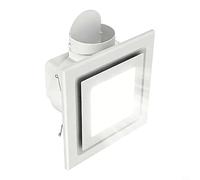 NINMORTH Ventilateur d'échappement silencieux pour salle de bain avec lumière, 0,9 sons, ventilation à faible bruit, évacuation de la vapeur, support plafond intégré à DEL, 80 m², blanc (20,3 cm)