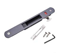 NINMORTH Verrou de porte coulissante en acier inoxydable pour serrure à crochet de porte, verre simple face pour porte avec interrupteur haut/bas sécurisé, serrure de poignée de terrasse antirouille