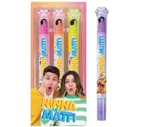 NINNA e MATTI 3 surligneurs pailletés avec tampon - 3 couleurs (rose, orange, jaune)