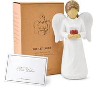 NINNSSOT Statue d'ange Gardien, Cadeaux Religieux Catholiques Chrétiens pour l'amour, Le Souvenir, Statue d'ange Peinte à la Main pour Thanksgiving, Noël, décoration d'intérieur