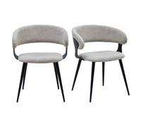 Nino-fauteuil de table en tissu luxury grège (x2)