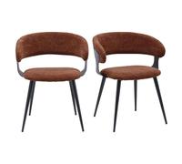 Nino-fauteuil de table en tissu luxury terracotta (x2)