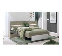 NINO LIGHT - Ensemble Lit 140x190cm avec Leds + 2 Chevets à Poser -