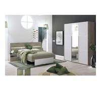 NINO LIGHT - Lit 180x200cm avec Leds et Chevets à Poser + Armoire 3P -