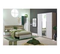 NINO LIGHT - Lit 180x200cm avec Leds et Chevets Suspendus + Armoire 3P -