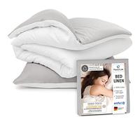 NINO Parure de lit 100% coton Oekotex | Linge de lit Renforcé super doux et moelleux | Conçu en Allemagne | Housse de couette 135x200 & taie d'oreiller 80x80 | Set de 2, recto-verso deux couleurs