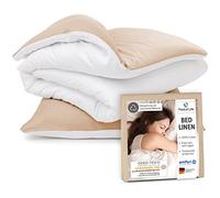 NINO Parure de lit 100% coton Oekotex | Linge de lit Renforcé super doux et moelleux | Conçu en Allemagne | Housse de couette 135x200 & taie d'oreiller 80x80 | Set de 2, recto-verso deux couleurs