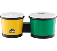 Nino Percussion Bongo en ABS Moulé - Instrument de Musique pour Enfants à partir de 4 ans - 2 Tambours à Main - Plastique ABS, Vert et Jaune (NINO19G/Y)