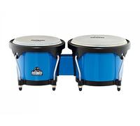 Nino Percussion Bongo Plus en ABS Moulé - Instrument de Musique pour Enfants à partir de 5 ans - 2 Tambours à Main - Plastique ABS, Bleu (NINO17B-BK)