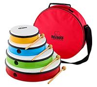 Nino Percussion Ensemble de Tambours à Main - Ensemble de Tambours à Main avec 4 tailles différentes - pour Enfants à partir de 3 Ans - Plastique, Multicolore (NINOSET6)