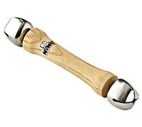 Nino Percussion Instrument Baton à Grelots - Instrument de Musique pour Enfants à partir de 3 Ans - Avec 2 Grelots - Chêne de Siam, Naturel (NINO960-2)