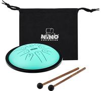 Nino Percussion Steel Tongue Drum - Tongue Drum en Acier avec 8 Notes pour Enfants à partir de 5 ans - Sol Mineur - Diamètre de 7 Pouces - Acier, Vert Menthe (NINO982)