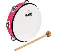 Nino Percussion Tambourin avec Peau - Instrument de Musique pour Enfants à partir de 5 Ans - Diamètre 8 pouces - Plastique, Rose (NINO51SP)