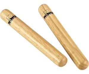 Nino Percussion Wood Claves Instruments - 1 Paire de Grandes Claves pour Enfants à partir de 3 Ans - Instrument de Musique - Chêne du Siam, Naturel (NINO574)