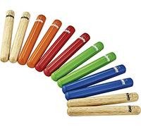 Nino Percussion - Claves en bois NINO502-MC - Set de 6 - Chêne du Siam multicolore - Dès 3 ans