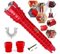 Ninoclar Clé multifonction 8 en 1 pour robinet de cuisine, évier, évier, évier, baignoire, plomberie, plomberie, outils d'installation et de réparation pour espaces restreints