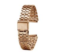 NINOMA Bracelet de montre en acier inoxydable compatible avec Casio A158 A159 A168 A158W F91w LA-680 AEQ-110, bracelet de montre carré doré en métal for homme et femme(B rose gold)