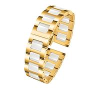 NINOMA Bracelet de montre en acier inoxydable et céramique 12 mm, 13 mm, 14, 15, 16, 17, 18, 19, 20, 21, 22 mm, for femme et homme, à dégagement rapide(Colour 5,15mm)