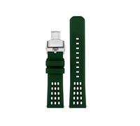 NINOMA Bracelet de montre en caoutchouc fluoré à structure poreuse de qualité supérieure, à dégagement rapide, 20 mm 22 mm, bracelet de montre en caoutchouc FKM(Green sk bk,20mm)