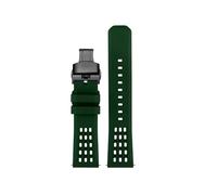 NINOMA Bracelet de montre en caoutchouc fluoré à structure poreuse de qualité supérieure, à dégagement rapide, 20 mm 22 mm, bracelet de montre en caoutchouc FKM(Green bk bk,20mm)